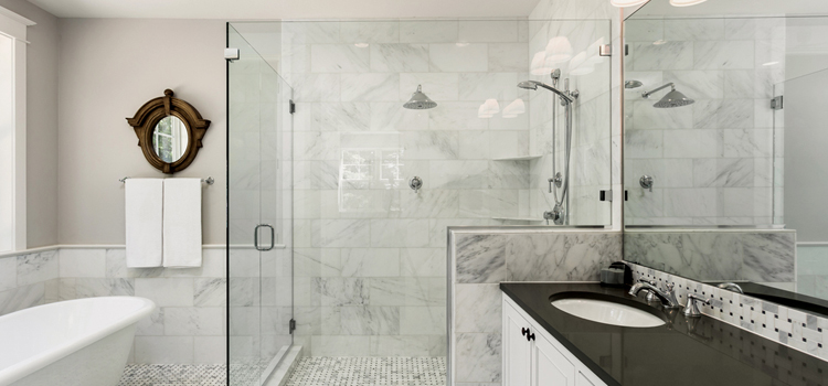 bathroom shower door installation in Highland
